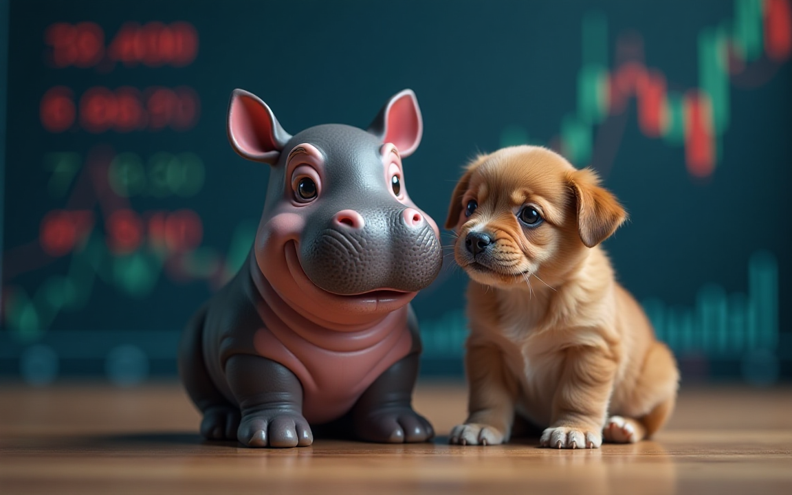 A Small Hippo and Puppy